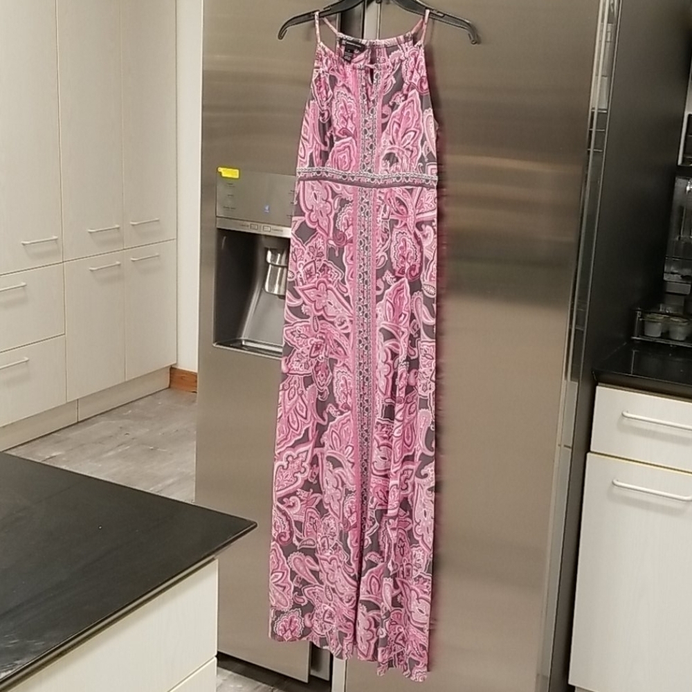 💕INC💕 Patterned Sleeveless Maxi Dress Pink (M)